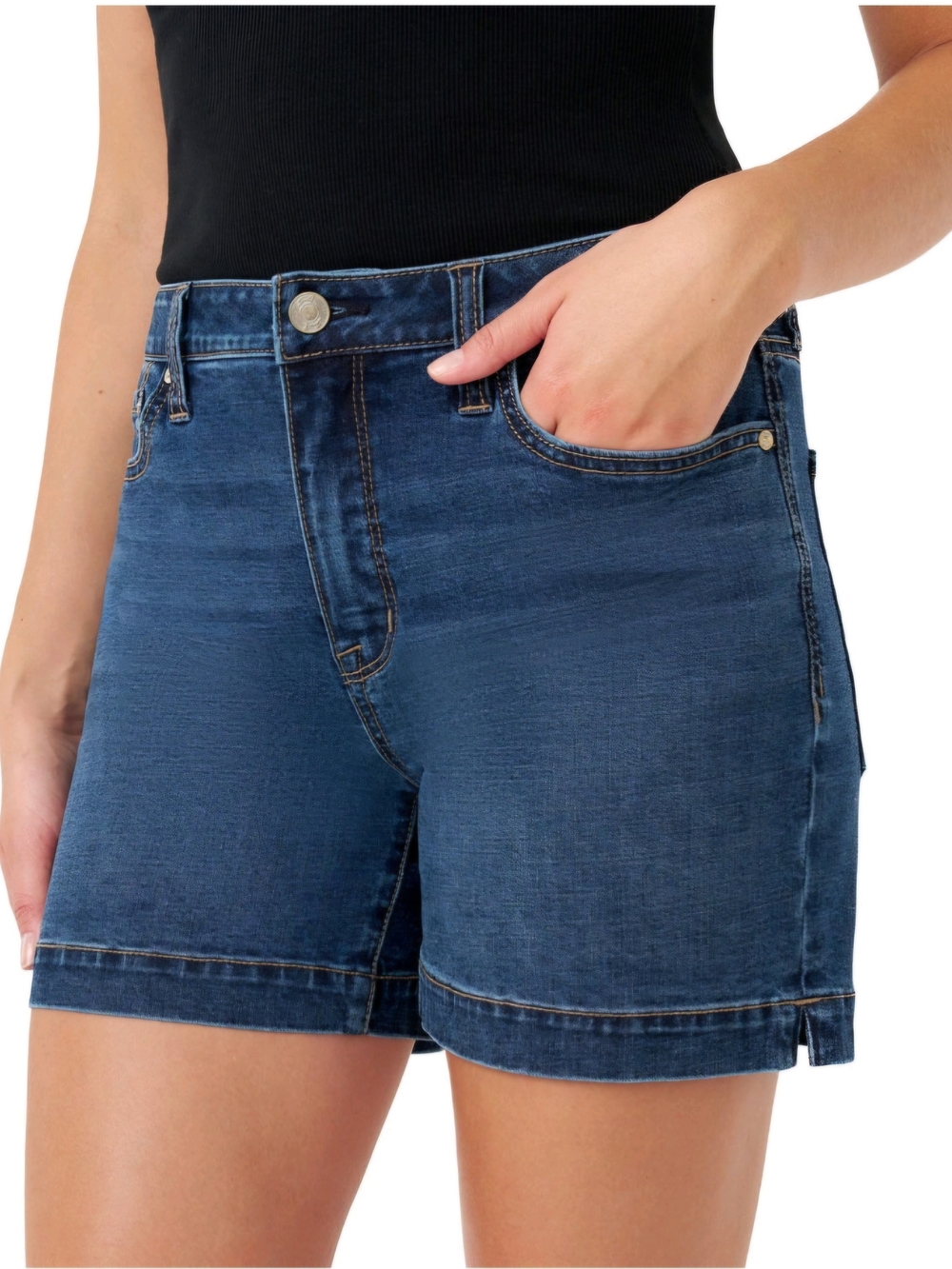 NWT Seven7 Women's High Rise Dark Blue Denim Weekend Shorts